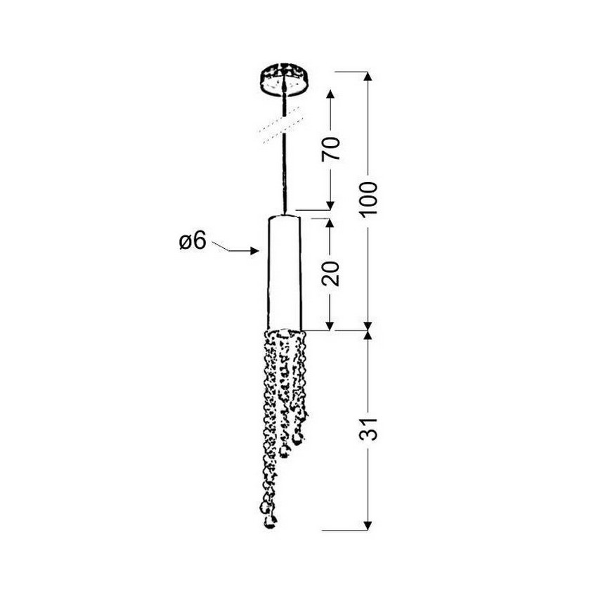 Люстра на мотузці DUERO 1xGU10/3W/230V