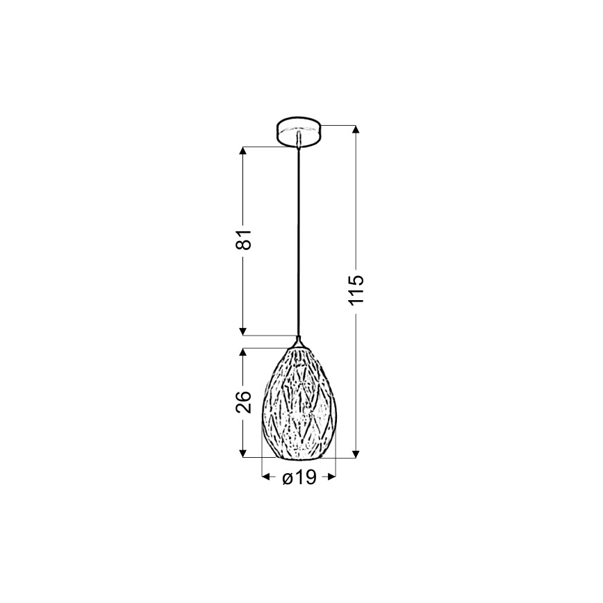 Люстра на мотузці GRAN 1xE27/60W/230V