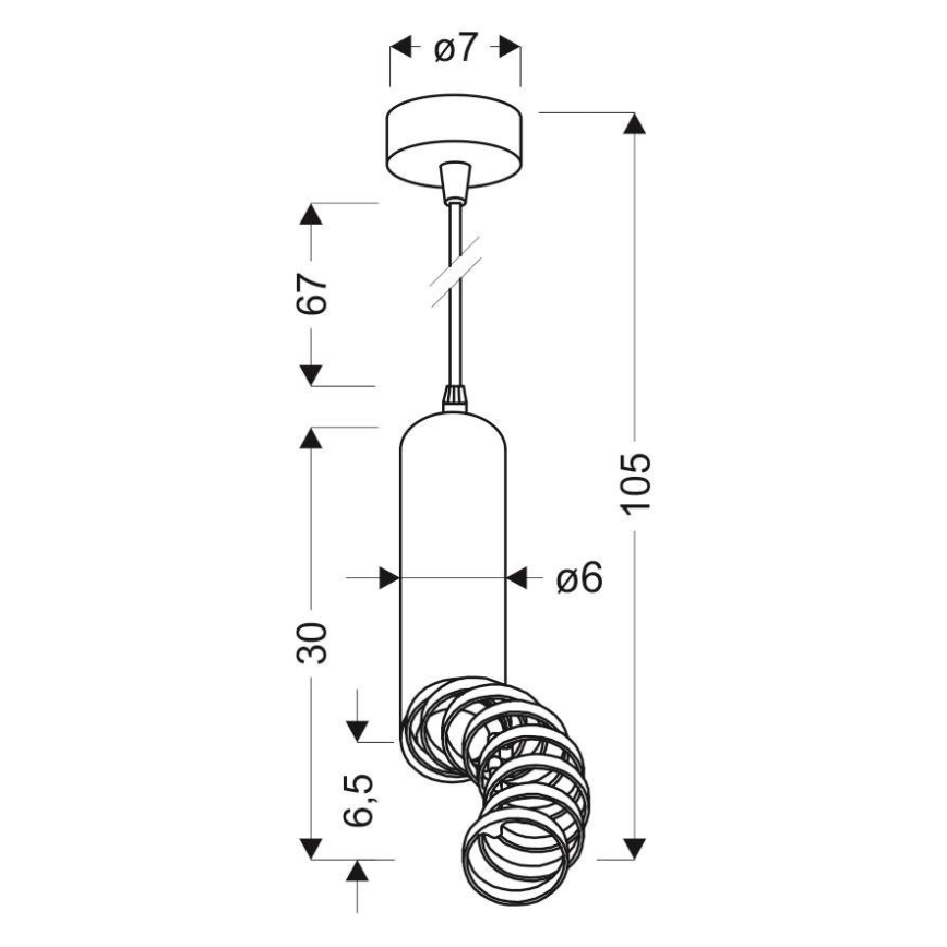 Люстра на мотузці TUBA 1xGU10/50W/230V біла