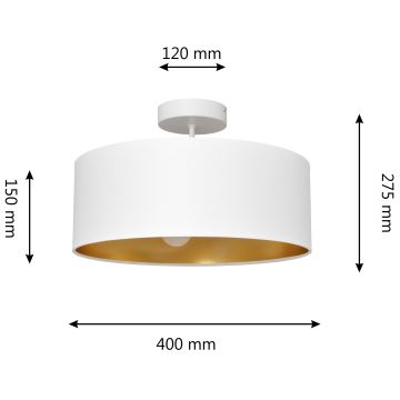 Люстра на штанге ALBA 3xE27/60W/230V белый/золотой