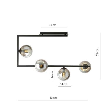 Люстра на штанге SOMA 4xE14/10W/230V черный/серый