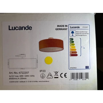 Lucande - Стельовий світильник Gala 4xE27/40W/230V