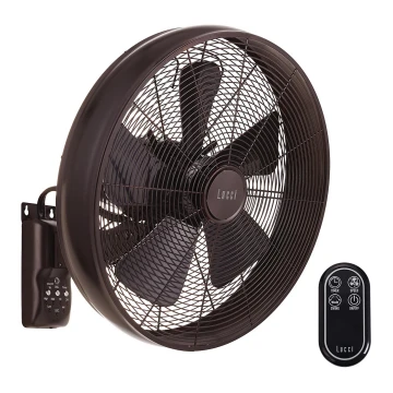 Lucci air 213125 - Настінний вентилятор BREEZE 55W/230V black/brown + пульт ДК