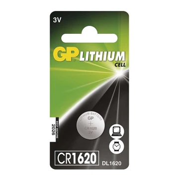 Літієва батарея таблеткового типу CR1620 GP LITHIUM 3V/75 mAh