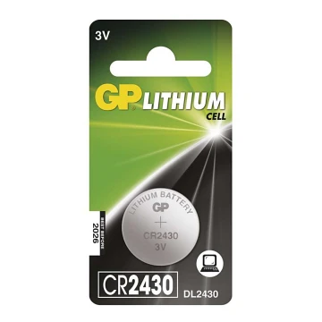 Літієва батарея таблеткового типу CR2430 GP LITHIUM 3V/300 mAh
