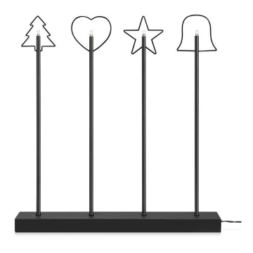 Markslöjd 705255 - Рождественский подсвечник GINGER 4xE5/0,8W/12V черный