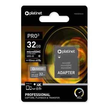 MicroSDHC 32GB U3 Pro 90МБ/с + SD адаптер