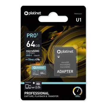 MicroSDXC 64GB U1 Pro 70MB/s + SD-адаптер