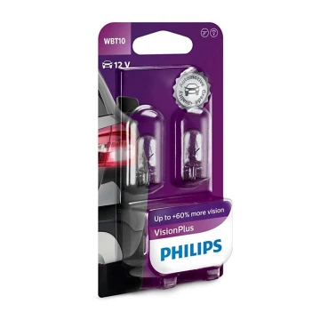 Набор 2x автомобильные лампы Philips VISION PLUS WB T10 W2,1x9,5D/6W/12V