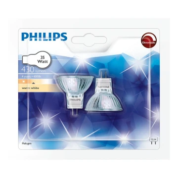 Набор 2x галогеновые лампочки Philips GU4/35W/12V