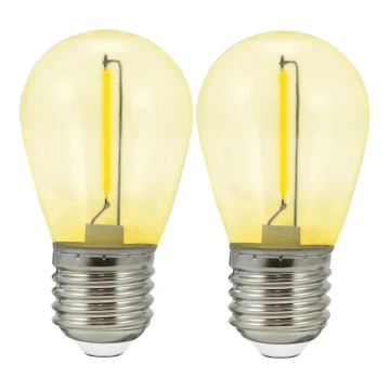 НАБОР 2x Светодиодная лампа PARTY E27/0,3W/36V желтый