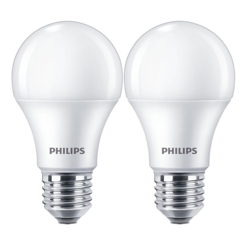 НАБОР 2x Светодиодная лампочка Philips A60 E27/10W/230V 4000K