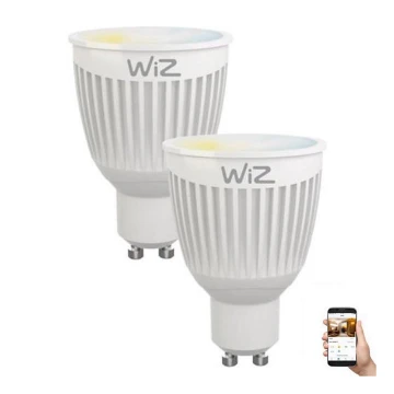 НАБОР 2x Светодиодная лампочка с регулированием яркости GU10/6,5W/230V 2700-6500K Wi-Fi - WiZ