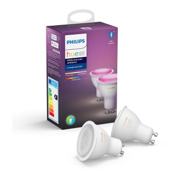 НАБОР 2x Светодиодная лампочка с регулированием яркости Philips White And Color Ambiance Hue GU10/4,3W/230V 2000-6500K