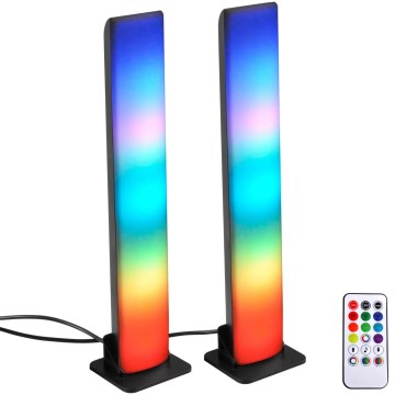 НАБОР 2x Светодиодная настольная RGB-лампа с регулированием яркости GAMER LED/5W/5V + дистанционное управление