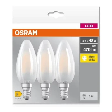 НАБОР 3x Светодиодная лампа B40 E14/4W/230V 2700K - Osram