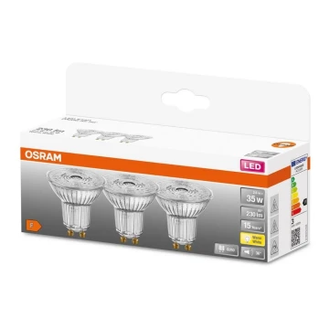 НАБОР 3x Светодиодная лампа PAR16 GU10/2,6W/230V 2700K - Osram