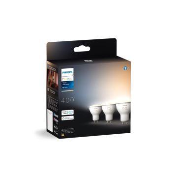 НАБОР 3x Светодиодная лампочка с регулированием яркости Philips Hue WHITE AMBIANCE GU10/4,2W/230V 2200-6500K