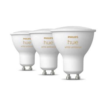 НАБОР 3x Светодиодная лампочка с регулированием яркости Philips Hue WHITE AMBIANCE GU10/4,3W/230V 2200-6500K