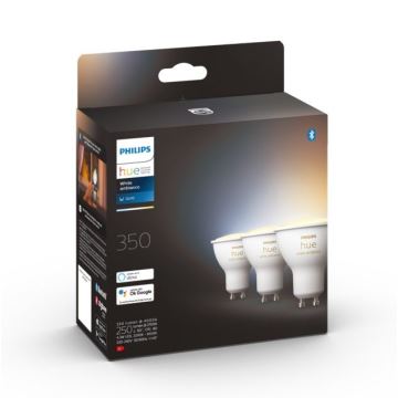 НАБОР 3x Светодиодная лампочка с регулированием яркости Philips Hue WHITE AMBIANCE GU10/4,3W/230V 2200-6500K