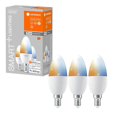 НАБОР 3x Светодиодная лампочка с регулированием яркости SMART+ E14/5W/230V 2700K-6500K Wi-Fi - Ledvance