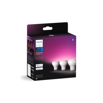 НАБОР 3x Светодиодная RGBW-лампочка с регулированием яркости Philips Hue WHITE AND COLOR AMBIANCE GU10/4,2W/230V 2000-6500K