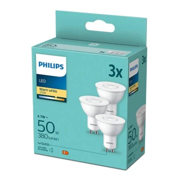 Набор 3x светодиодные лампы Philips GU10/4,7W/230V 2700K