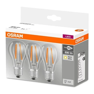 Набор 3x светодиодные лампочки VINTAGE E27/7W/230V 2700K - Osram