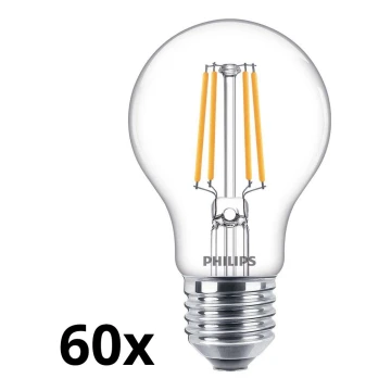 НАБОР 60x Светодиодная лампочка VINTAGE Philips A60 E27/4,3W/230V 2700K