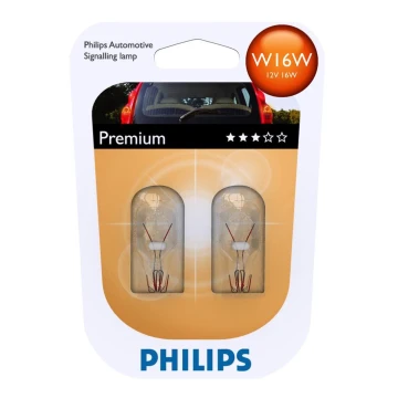НАБІР 2x Автомобільна лампа Philips VISION 12067B2 W16W W2,1x9,5d/16W/12V