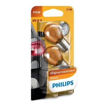 НАБІР 2x Автомобільна лампа Philips VISION 12496NAB2 PY21W BAU15s/21W/12V