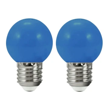НАБІР 2x LED Лампочка PARTY E27/0,5W/36V синій