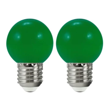 НАБІР 2x LED Лампочка PARTY E27/0,5W/36V зелений