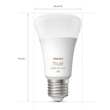 НАБІР 2x LED Лампочка з регулюванням яскравості Philips Hue White And Color Ambiance A60 E27/6,5W/230V 2000-6500K