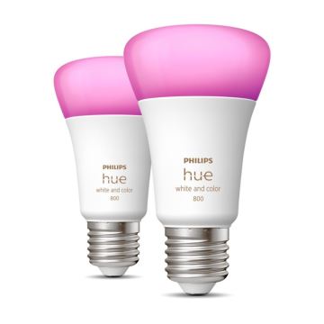 НАБІР 2x LED Лампочка з регулюванням яскравості Philips Hue White And Color Ambiance A60 E27/9W/230V 2000-6500K