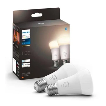 НАБІР 2x LED Лампочка з регулюванням яскравості Philips Hue WHITE E27/9,5W/230V 2700K