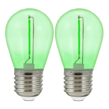НАБІР 2x Світлодіодна лампочка PARTY E27/0,3W/36V зелений
