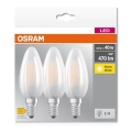 НАБІР 3x Світлодіодна лампочка B40 E14/4W/230V 2700K - Osram