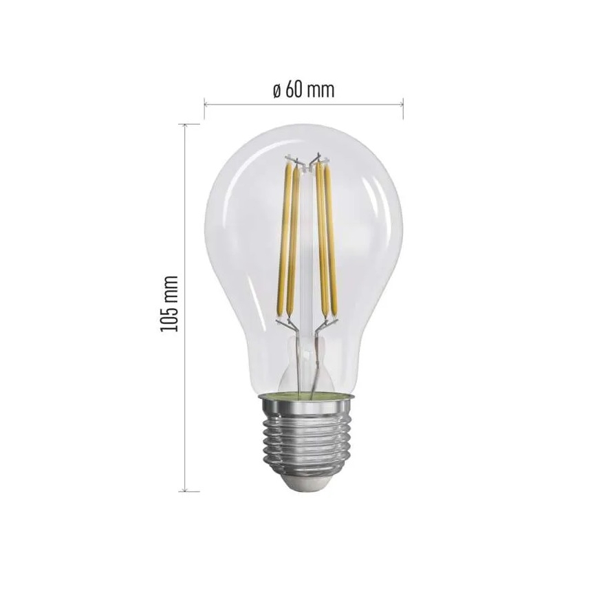 НАБІР 3x Світлодіодна лампочка FILAMENT A60 E27/5W/230V 2700K Клас енергоспоживання A