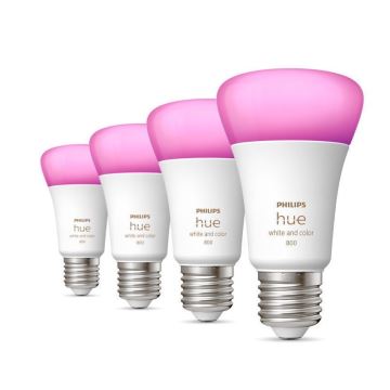 НАБІР 4x LED Лампочка з регулюванням яскравості Philips Hue White And Color Ambiance E27/6,5W/230V 2000-6500K