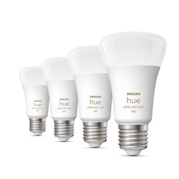 НАБІР 4x LED Лампочка з регулюванням яскравості Philips Hue White And Color Ambiance E27/6,5W/230V 2000-6500K