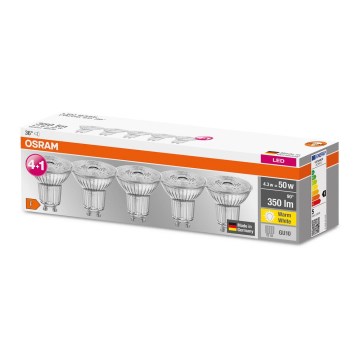 НАБІР 5x Світлодіодна лампочка PAR16 GU10/4,3W/230V 2700K 36° - Osram