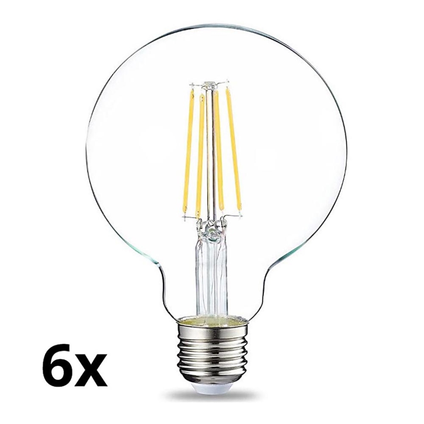 НАБІР 6x LED лампочка з регулюванням яскравості VINTAGE G93 E27/8W/230V 2700K