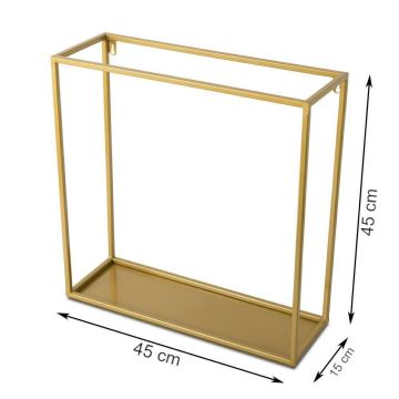 Настенная полка 45x45 см золотая