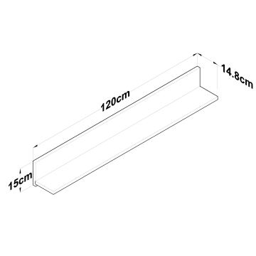 Настенная полка RANI 120x15 см коричневый/антрацит