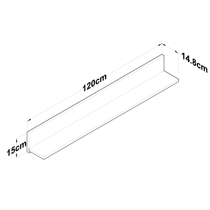 Настенная полка RANI 120x15 см коричневый/антрацит