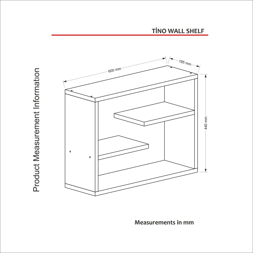 Настенная полка TINO 44x60 см коричневый