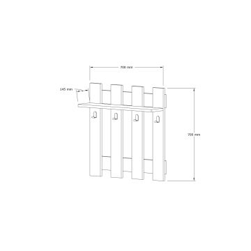 Настенная вешалка CARINA 70x70 см белый