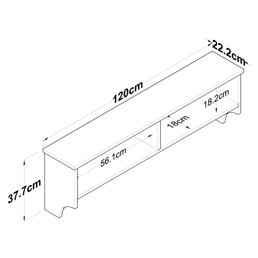 Настенная вешалка RANI 120x37,2 см белый/бежевый