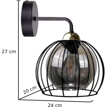 Настенный светильник SOLO BLACK 1xE27/60W/230V черный/золотой